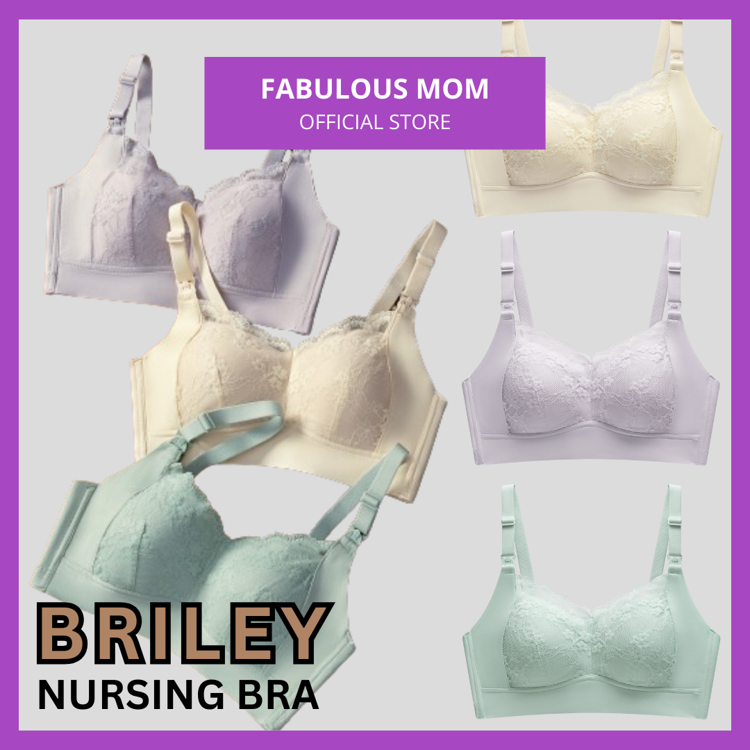 [PROMO] Briley Nursing Bra Polyester Lace Hook Comfortable Support Nursing Bra