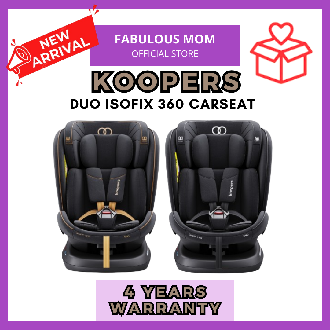 [KOOPERS] Duo Car Seat ISOFIX 360 Newborn To 12 Years Carseat + FREE GIFTS BY FABULOUSMOM [4 Years Warranty]