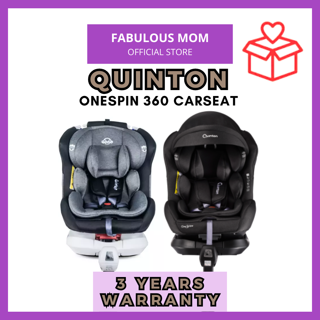 [QUINTON] OneSpin ISOFIX 360 With Leg Support Carseat Newborn to 12 Years Old + FREE GIFTS BY FABULOUSMOM [3 Years Warranty]