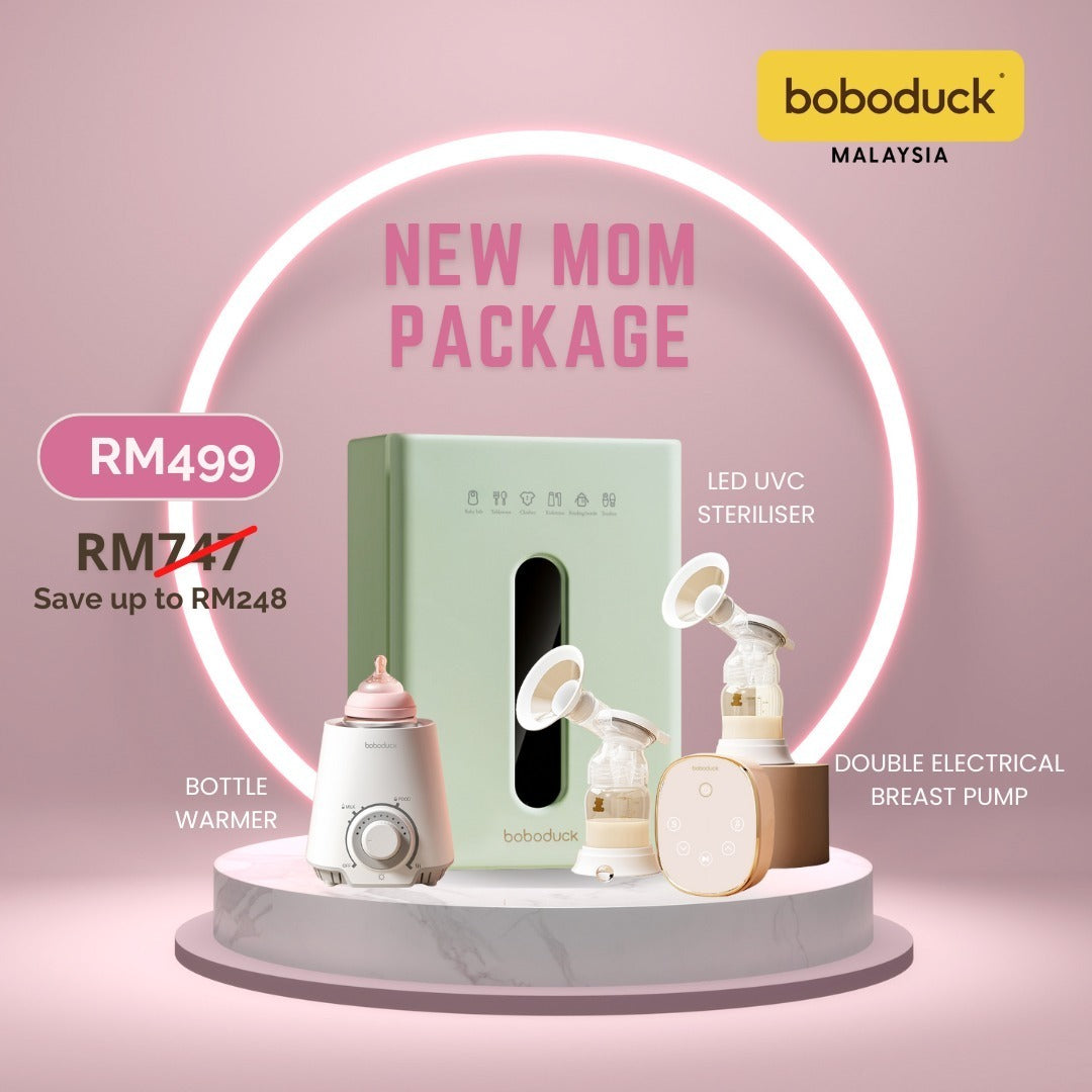 [PROMO MOTHER'S DAY] Boboduck Bundle Set Double Breastpump Bottle Warmer UV Steriliser 3 in 1 New Mom Set Package