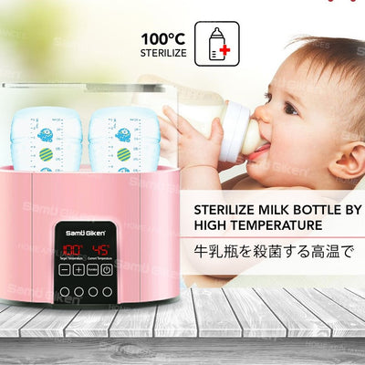 [SAMU GIKEN] Double Bottle Warmer Multifunction Steriliser Milk Defrost