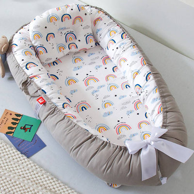 [FABULOUSMOM] Baby Nest Bed With Pillow Full Cotton Portable Travel Bed