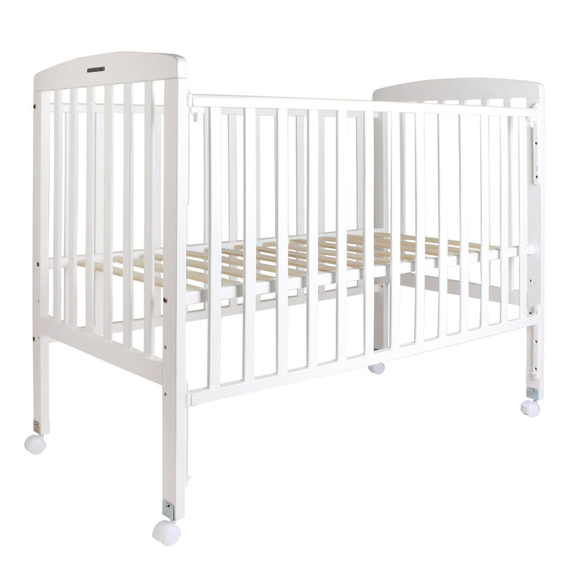 [SWEET CHERRY] Wooden Baby Cot with Wheels + Cot Mattress