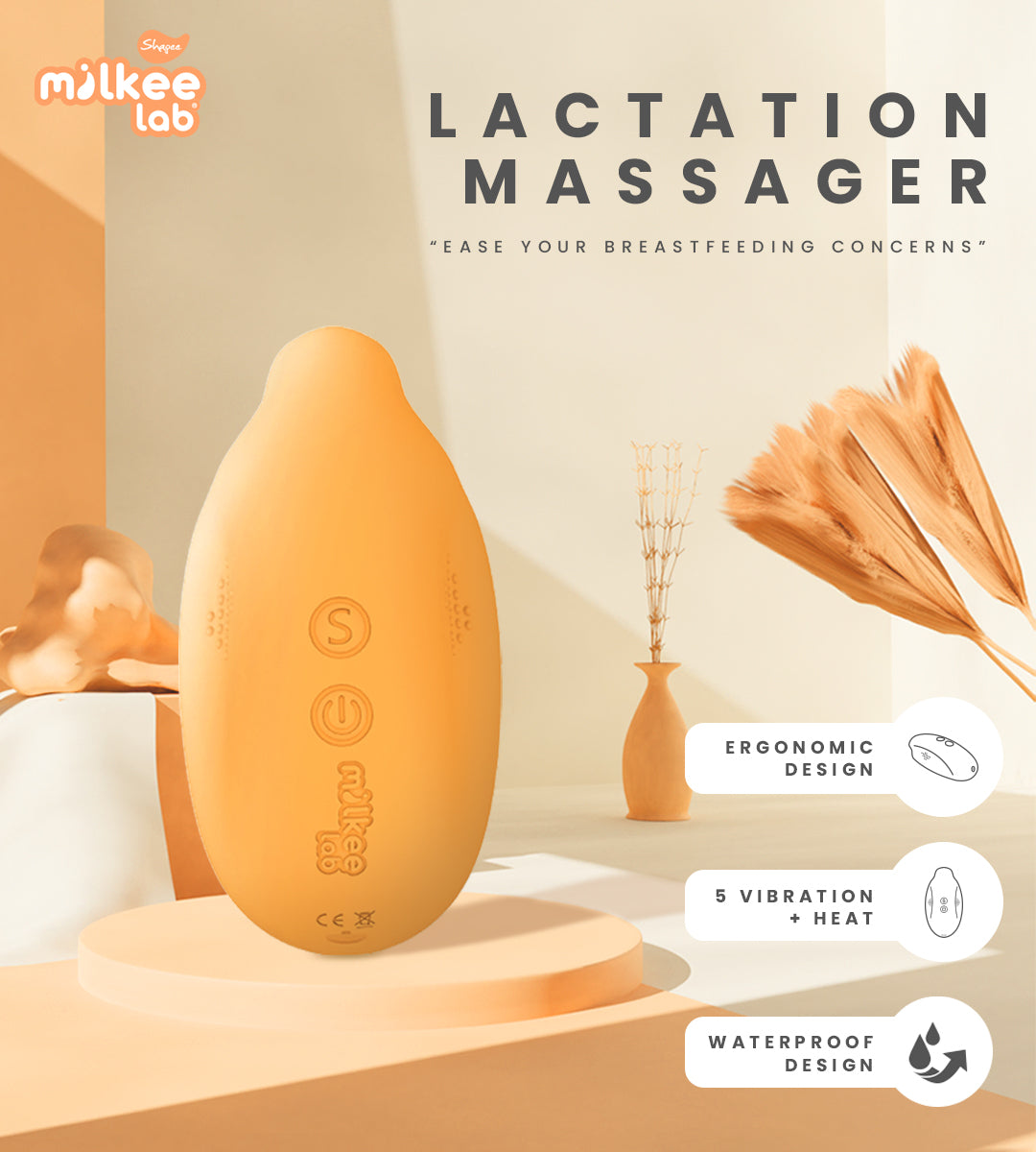 Shapee Lactation Massager Milkee Lab (1 Year Warranty)