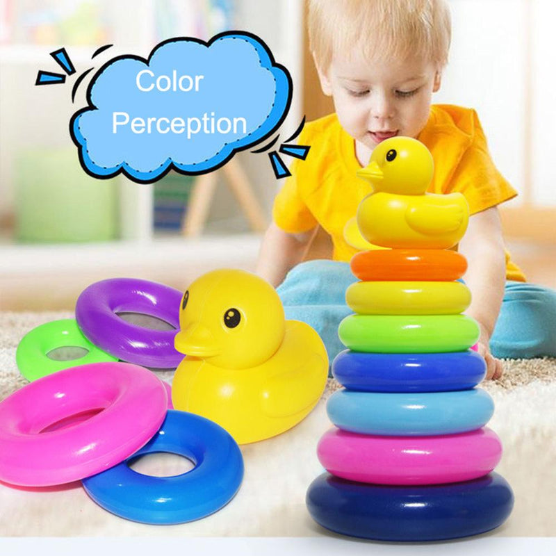 Duck Stacking Rings Rainbow Ring Blocks Tower Sensory Educational Toy