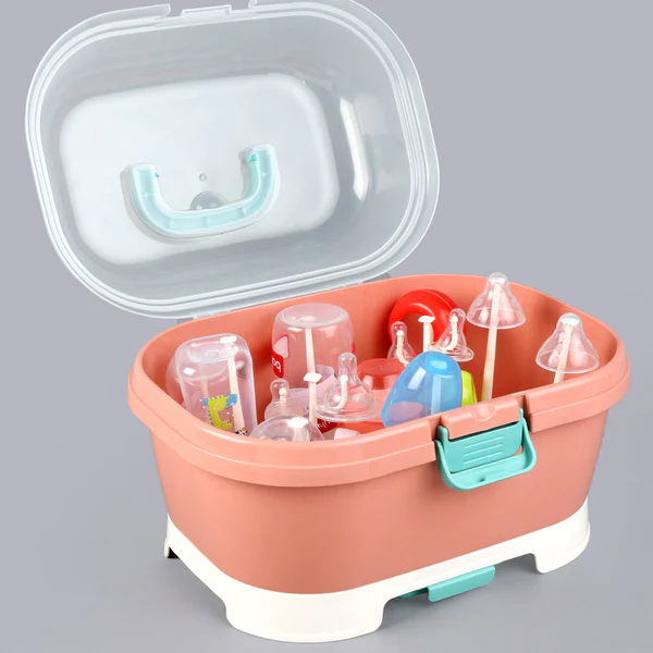 2 in 1 Baby Bottle Accessories Drying Rack With Storage Box