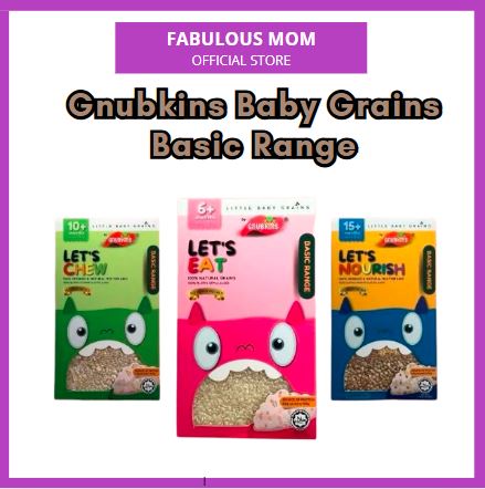 [GNUBKINS] Baby Grains Basic Range | Let’s Eat | Let’s Chew | Let’s Nourish | Baby Porridge & Rice