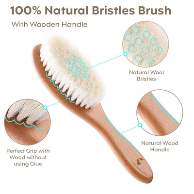 Wooden Baby Hair & Body Brush & Comb