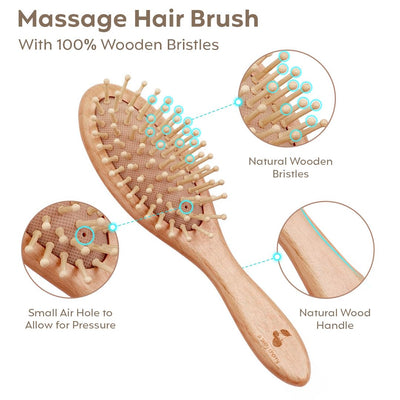 Wooden Baby Hair & Body Brush & Comb