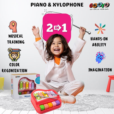 Kids Educational Toy 2 in 1 Small Piano Xylophone Musical Toy for Kids