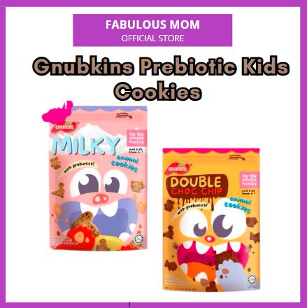 [GNUBKINS] Prebiotic Kids Cookies Double Chocolate Chip / Milky Animal Baby  100g