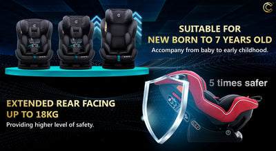 [CROLLA] Alpha Car Seat Newborn To 7 Years Seatbelt Carseat + FREE GIFTS BY FABULOUSMOM [3 Years Warranty]