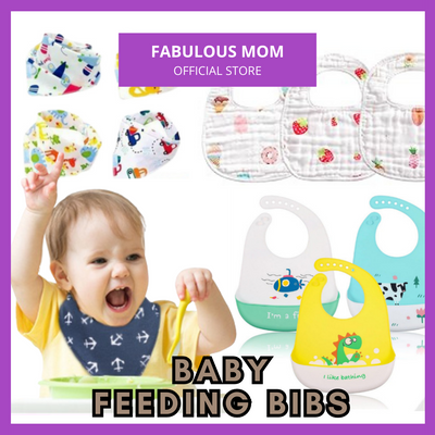 Baby Cotton Silicone Bib For Eating