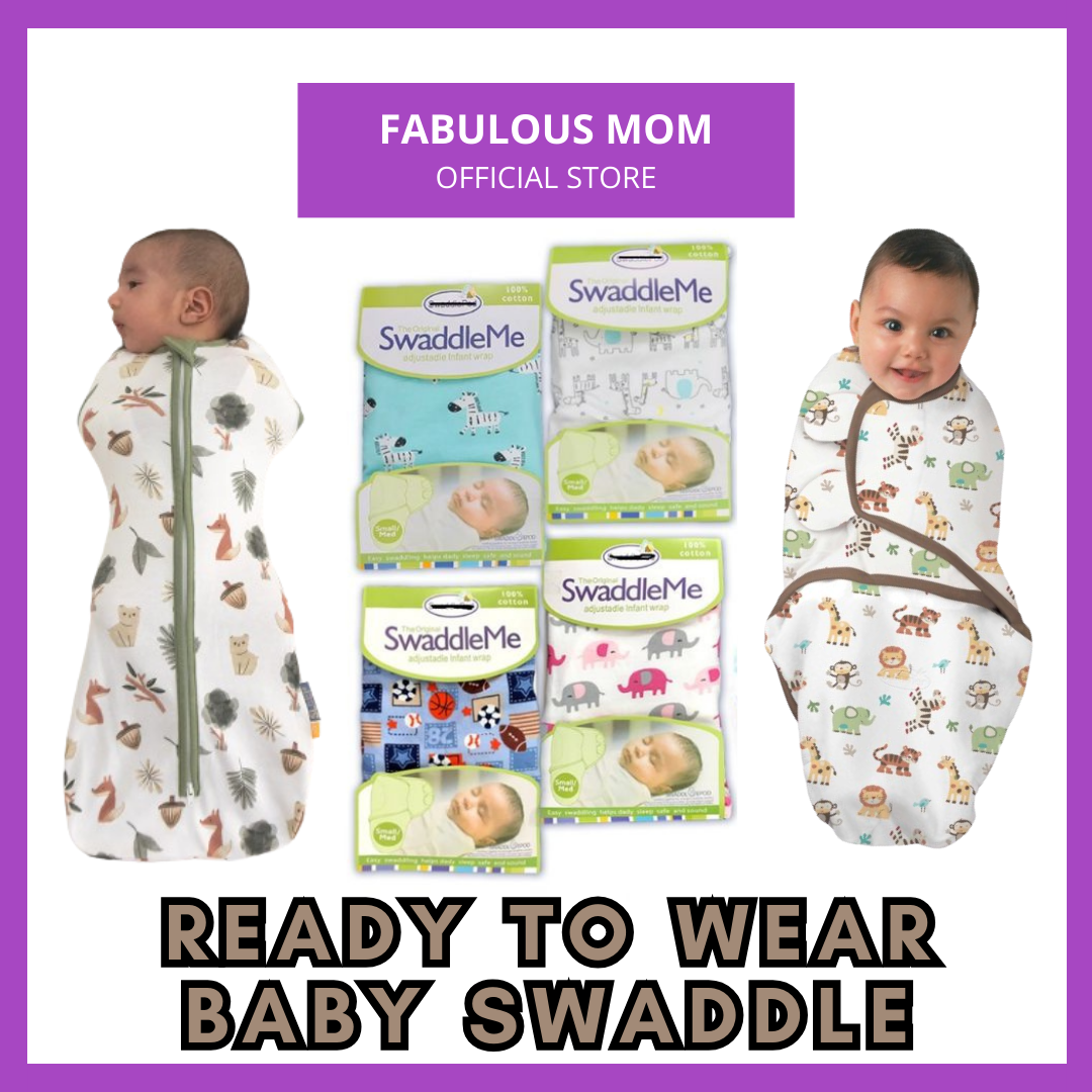 [SWADDLEME] Baby Swaddle Adjustable Infant Wrap Velcro Zip Swaddle