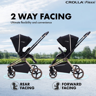 [CROLLA] FLEXXI TWO WAYS FACING STROLLER FROM NEWBORN TO 22KG + 1 YEAR WARRANTY