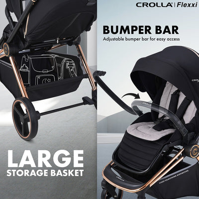 [CROLLA] FLEXXI TWO WAYS FACING STROLLER FROM NEWBORN TO 22KG + 1 YEAR WARRANTY