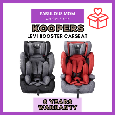 Koopers Levi Booster CarSeat + FREE GIFT 5 in 1 Mummy Diaper Bags Set [6 Years Warranty]