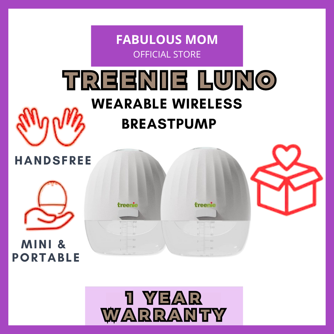 PROMO Treenie Luno Wearable Breastpump Hands Free Rechargeable Slim Design Pump + FREE GIFTS
