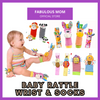 Baby Wrist And Socks Rattle Sound Soft Rattle Baby Plush Toy Rattles Foot Finder