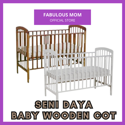 [SENI DAYA] Baby Wooden Cot 4-in-1 Convertible Cot Set Kayu Katil Bayi SDB983 SCB982