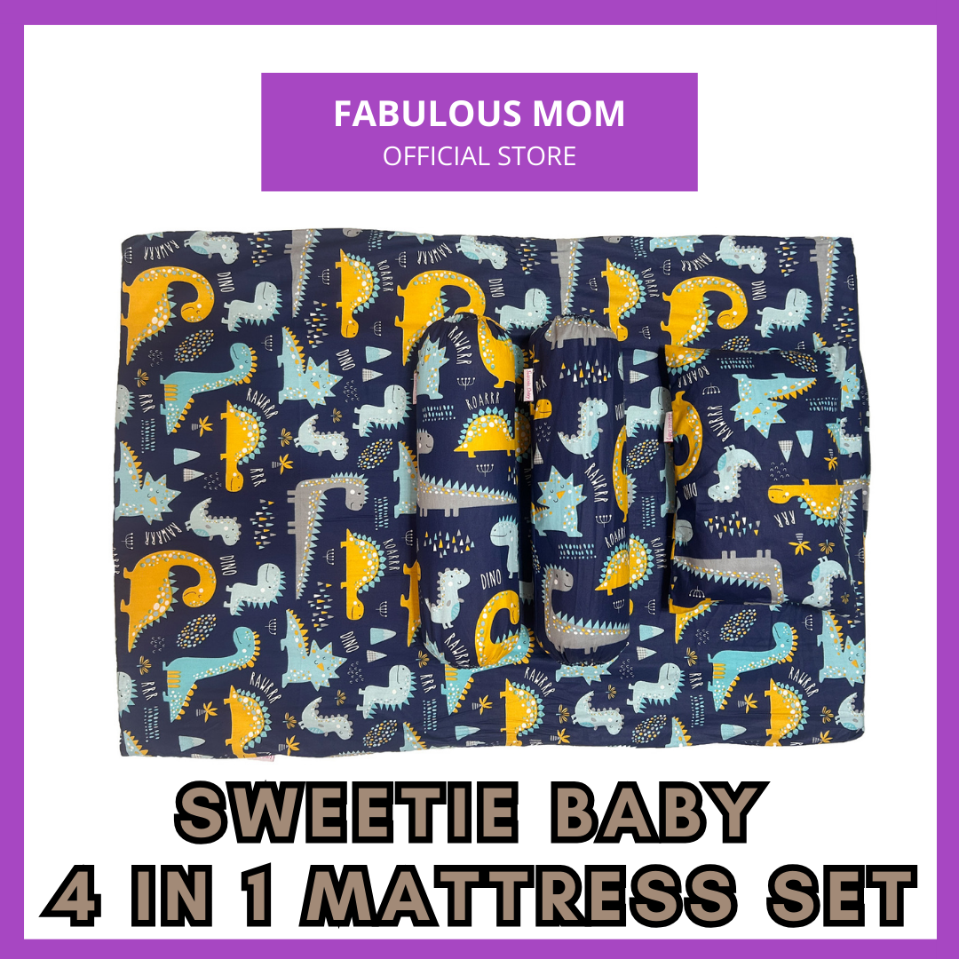 [SWEETIE BABY] Baby Travel Mattress Set 4 in 1 Premium Set Bantal Tilam SB1980