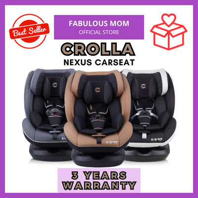 [CROLLA] NEXUS Car Seat Newborn to 12 Years Carseat Seatbelt 3D + FREE GIFTS BY FABULOUS MOM [3 Years Warranty]