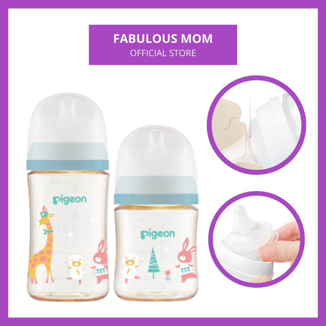 NEW ARRIVAL Pigeon SofTouch Wide Neck PPSU Feeding Bottle Animal Design 160ml 240ml PPSU Bottle