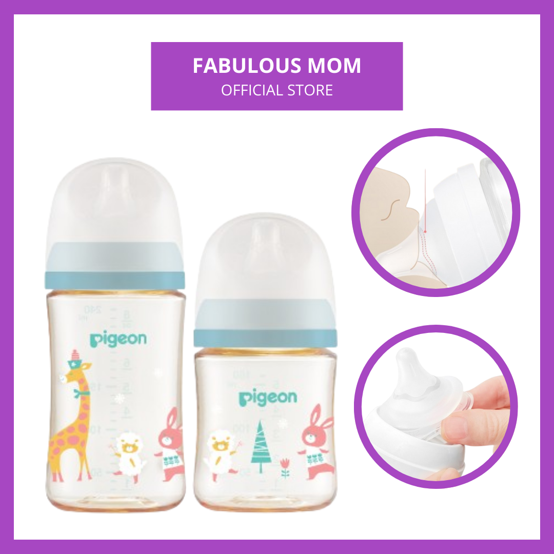 [NEW ARRIVAL] Pigeon SofTouch Wide Neck PPSU Feeding Bottle Animal Design 160ml 240ml PPSU Bottle