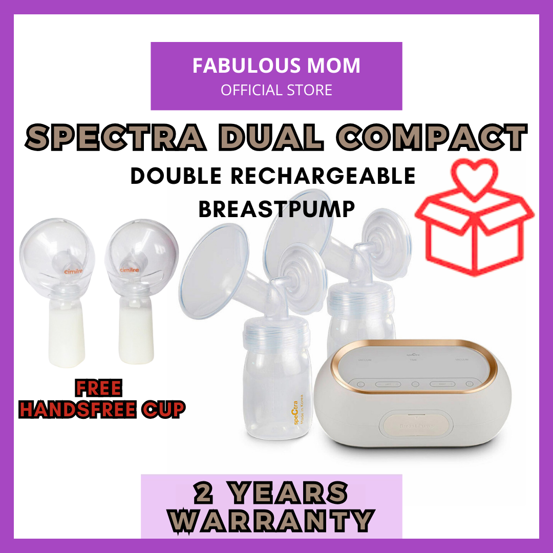 Spectra Dual Compact Portable Double Breast Pump + FREE Spectra Handsfree  Cup + Gifts (2 Years Warranty)