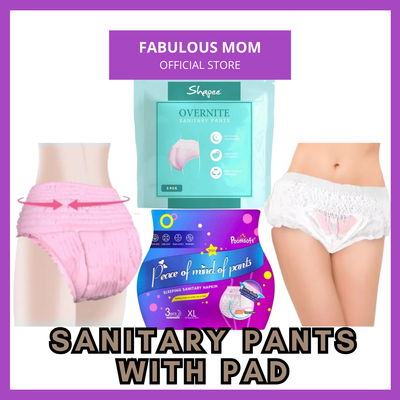 [POOMSOFT/SHAPEE] Mommy Sanitary Pads XL Overnite Confinement Panty with Pad Menstrual Pants