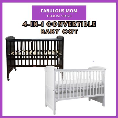 SDB Isabella Convertible Baby Cot British/European Safety Certified 130x70cm