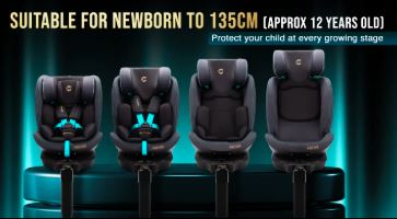 [CROLLA] i-SIZE360 R129 CAR SEAT FROM NEWBORN TO 135CM + 3 YEARS WARRANTY