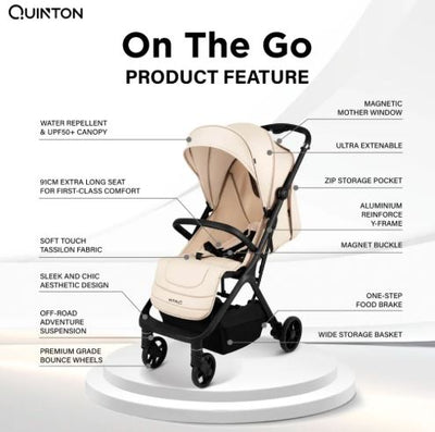 MOTHER'S DAY PROMO [ QUINTON ] ON THE GO STROLLER + 1 YEAR WARRANTY + FREE SILICONE BIB