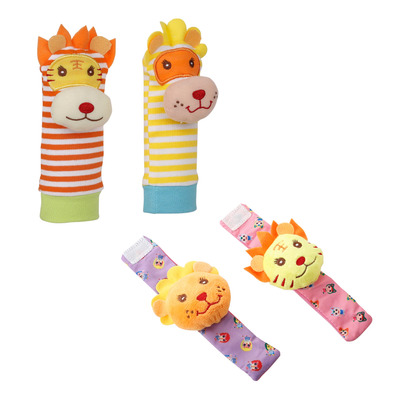 Baby Wrist And Socks Rattle Sound Soft Rattle Baby Plush Toy Rattles Foot Finder