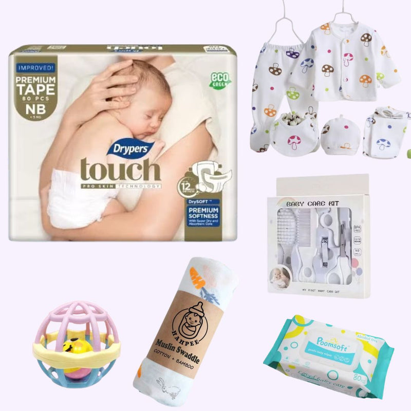 Newborn Baby Hamper Giftset Unisex Drypers 80pcs Mega Pack
