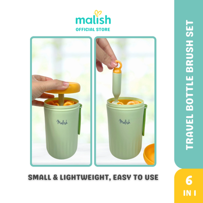 [MALISH] Travel Bottle Brush Multifunctional Silicone Berus Botol Set