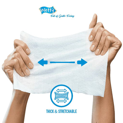 Wetty Wet Tissue Fragrance Free Extra Thick Honeycomb Halal Wet Wipes 1 x 30's