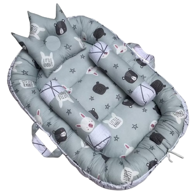 Baby Nest Bed With Pillow Bolsters Full Cotton Portable Travel Bed