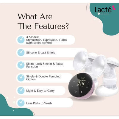 Lacte Duet Omnia Pro Rechargeable Double Breast Pump + Free Baby Muslin Blanket Worth RM29