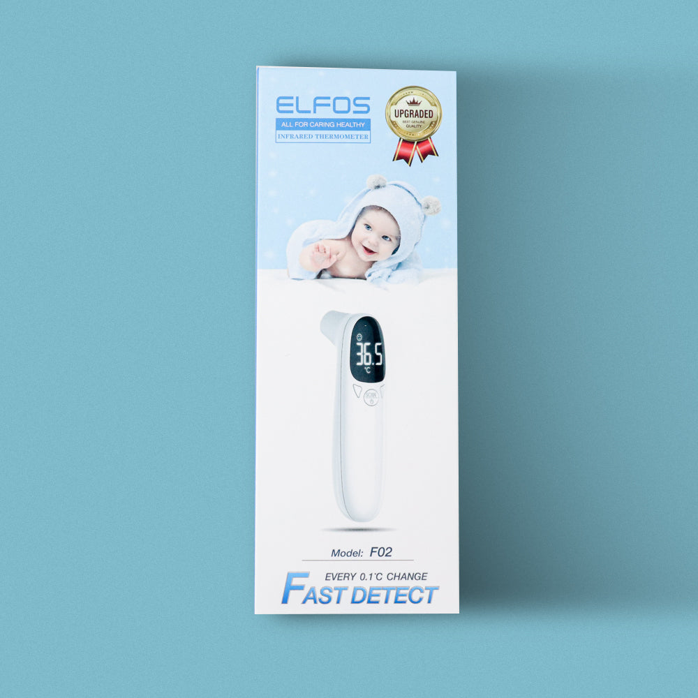 Baby Ear Infrared Rechargeable USB Thermometer Elfos Fast Detect Forehead And Ear Thermometer