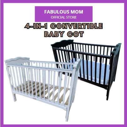 SDB Estella Convertible Baby Cot British/European Safety Certified 130x70cm