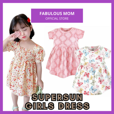 [SUPERSUN] Kids Cotton Dress for Girls