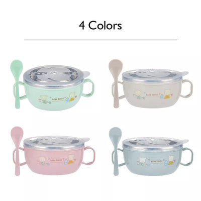 Baby Feeding Utensils Training Bowl Silicone Stainless Steel