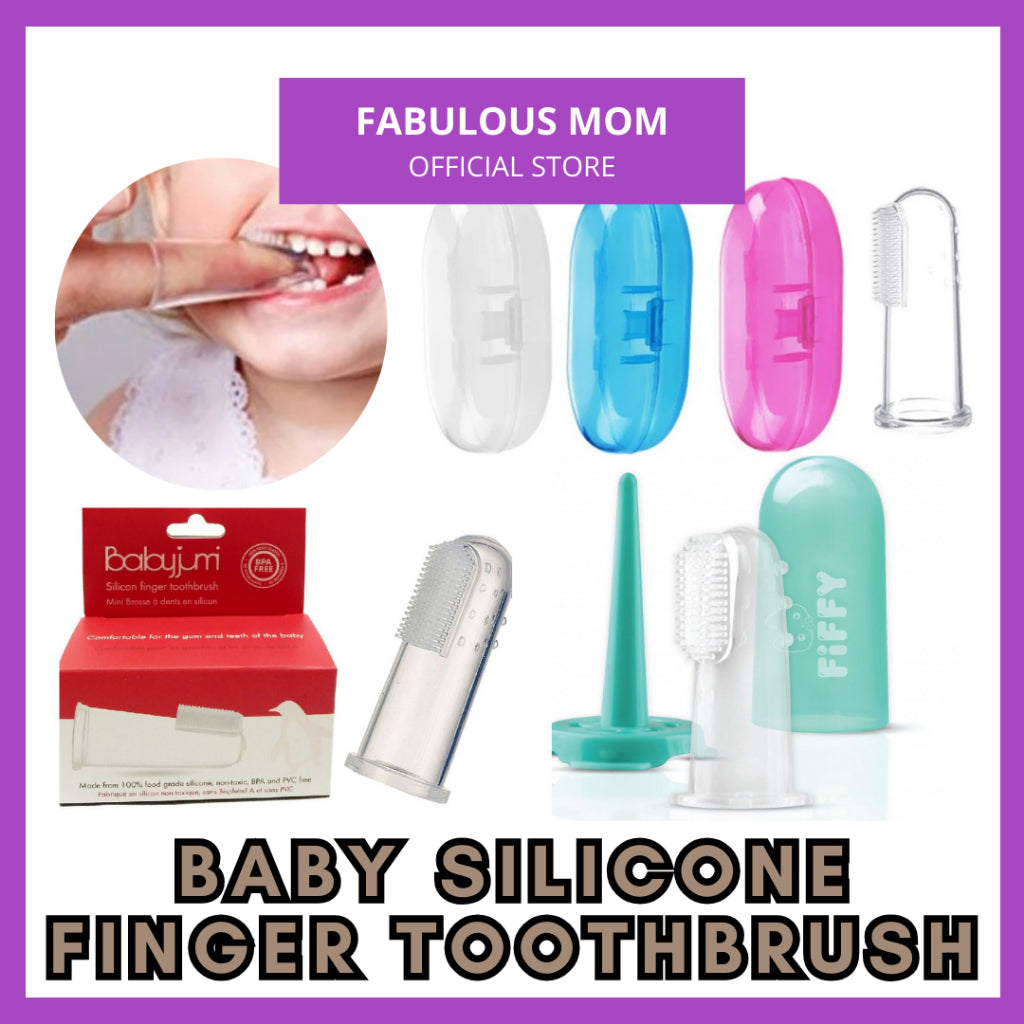 [MIMIJUMI/FIFFY] Soft Silicone Baby Finger Toothbrush With Case