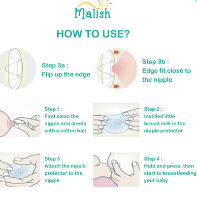 [MALISH/LACTE/LANSINOH] Silicone Nipple Protector Shield BPA FREE 1 Pair