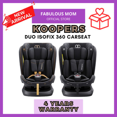 [KOOPERS] Duo Isofix Car Seat Newborn 12 Years Old Carseat Bayi [4 Years Warranty]