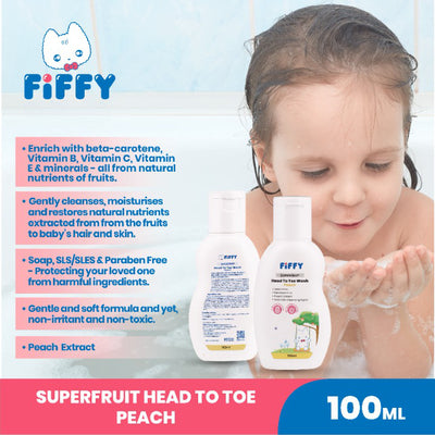 [FIFFY] Baby Travel Size Toiletries Set SuperFruit Sanitizer Head To Toe Wash Gift Set