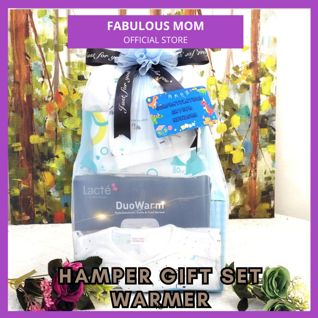 Set Hamper Set Bayi Newborn Bottle Warmer + LED Lamp Hadiah Barang Bayi Baru Lahir