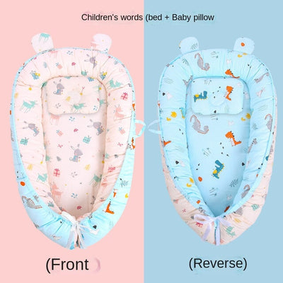 Baby Nest Bed With Pillow Bolsters Full Cotton Portable Travel Bed