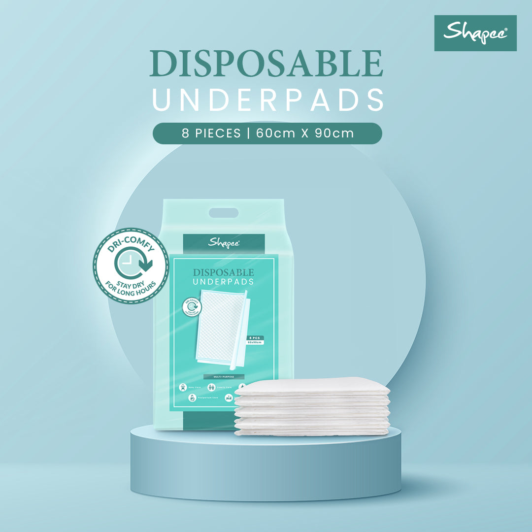 Shapee Disposable Underpads (8pcs) [60cm x 90cm] - Fabulous Mom